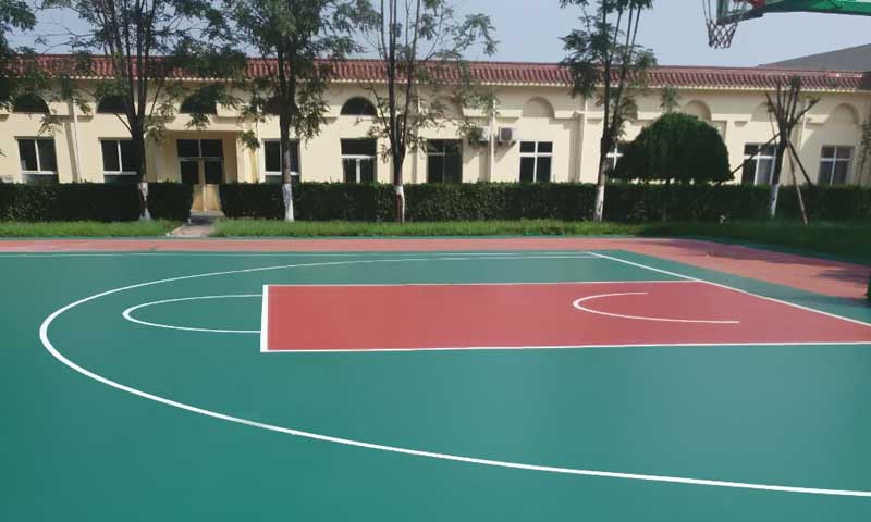 運動地板膠廠家_室外運動地膠施工