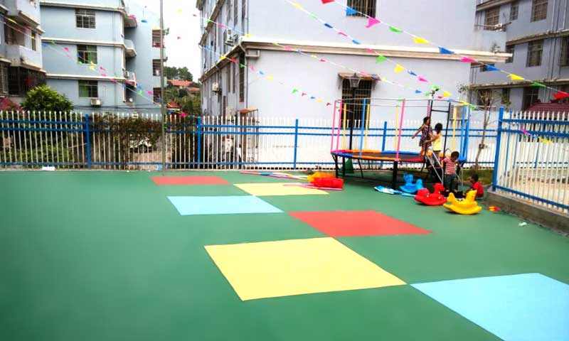 pvc兒童地板已經廣泛應用于幼兒園室外地面